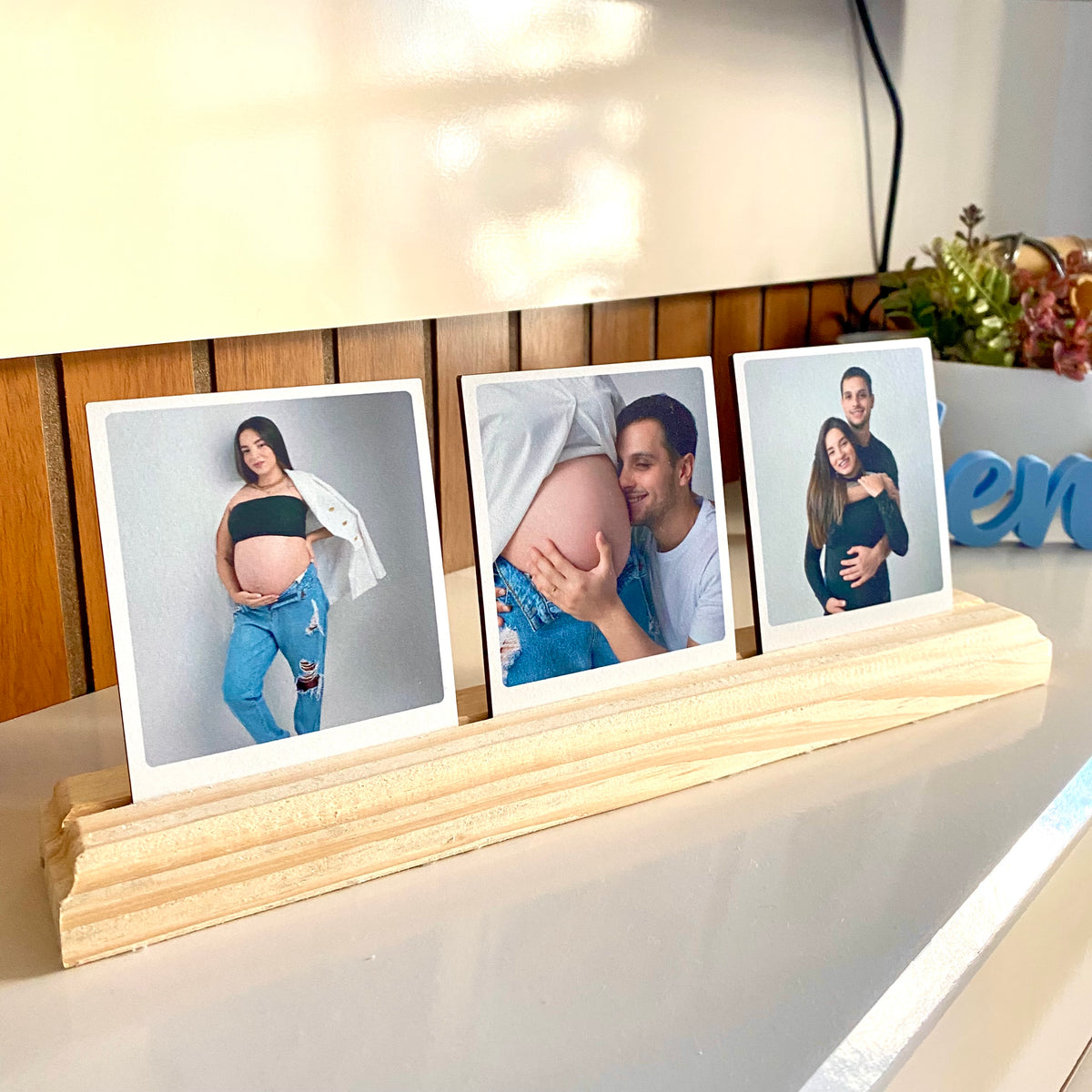 Porta Retrato de Mesa + 3 Fotos