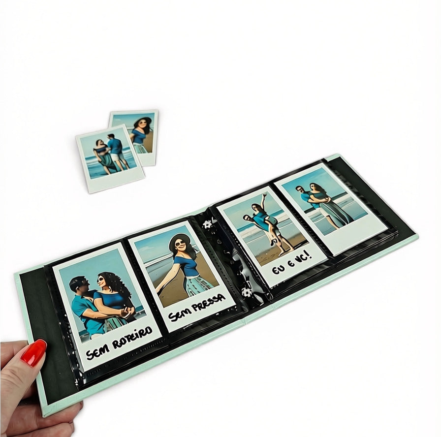 Álbum p/ Fotos Retro Mini - Tamanho 8,5x5,5cm